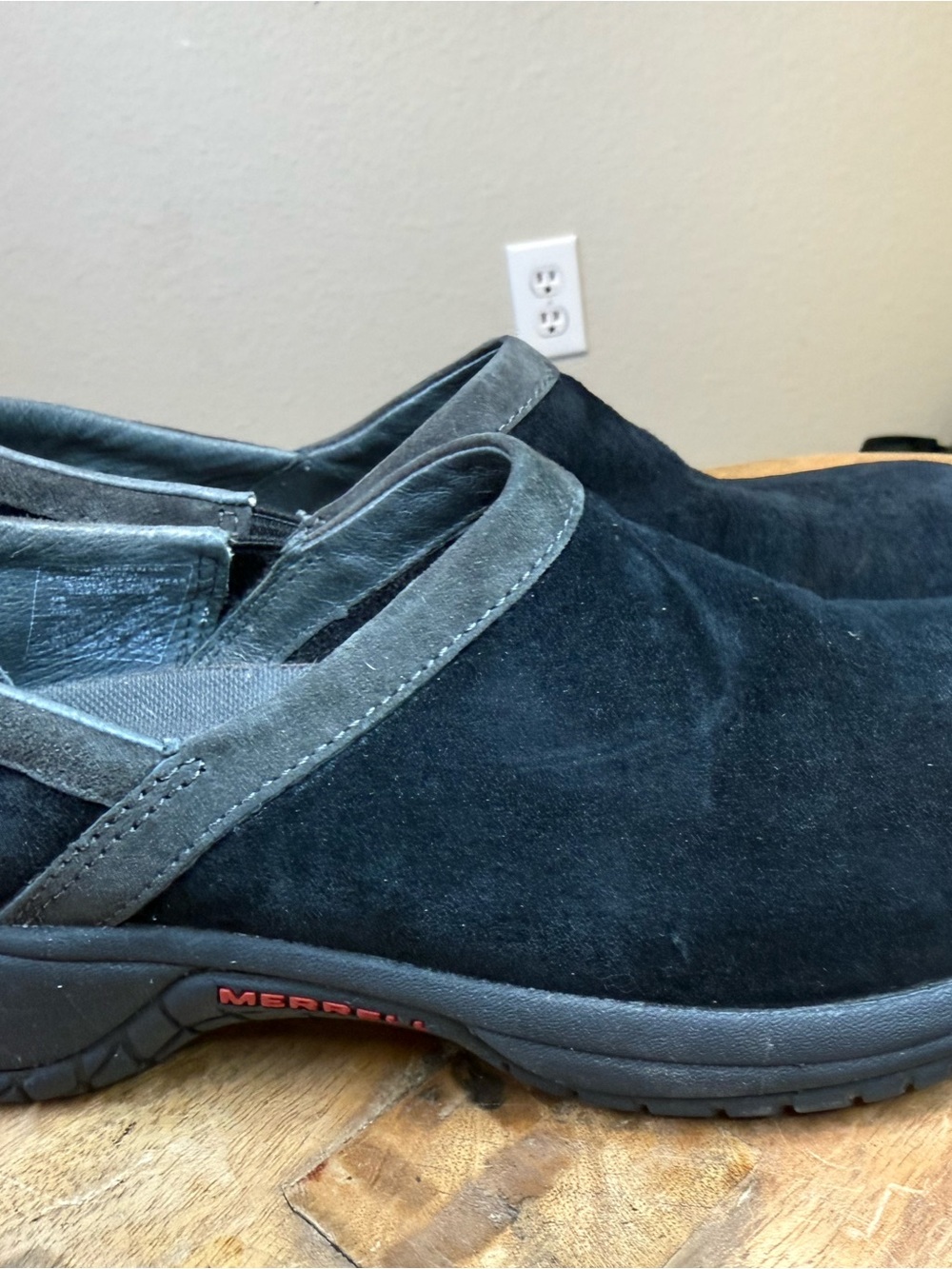 Merrell Black Suede Slip-On Casual Shoe